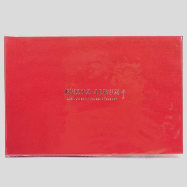 文具 ファイル ホルダー アルバム ファイルケース 生地調フォトアルバム ２０ｐ レッド 100均商品で経費削減 ぱちぱち通販