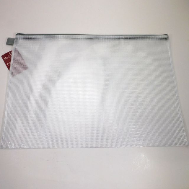 バッグ ポーチ キーホルダー ポーチ メッシュポーチスリム ｂ５ グレー 100均商品で経費削減 ぱちぱち通販