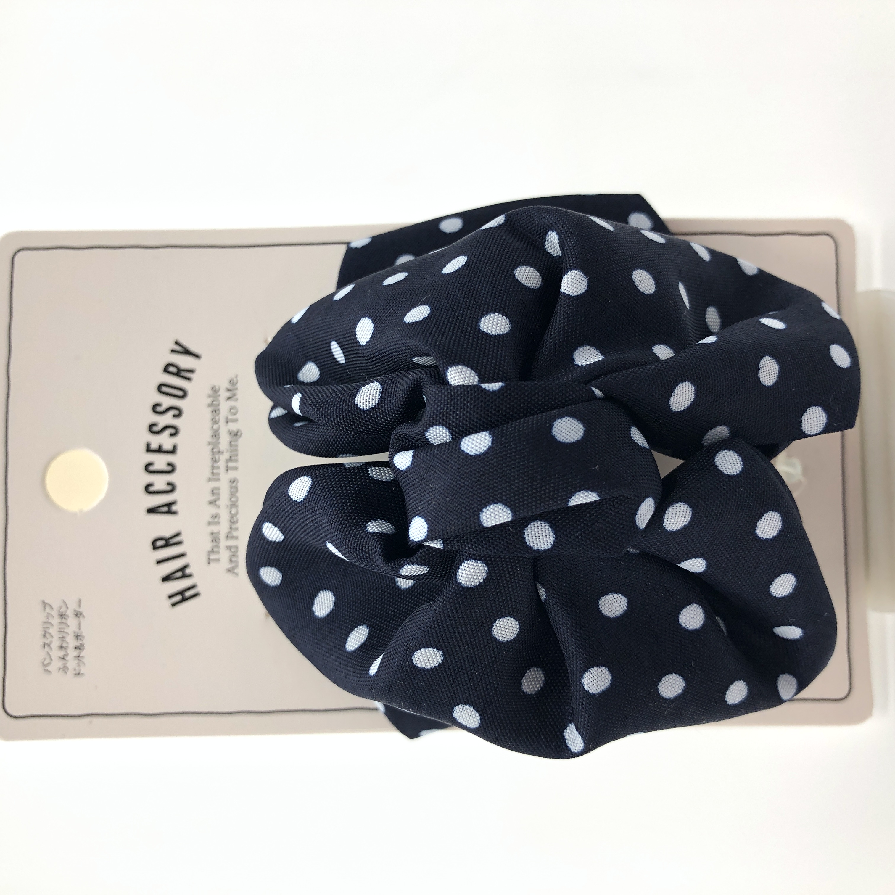 美容 コスメ ヘアー バンスクリップふんわりリボンドットボーダー B柄 100均商品で経費削減 ぱちぱち通販