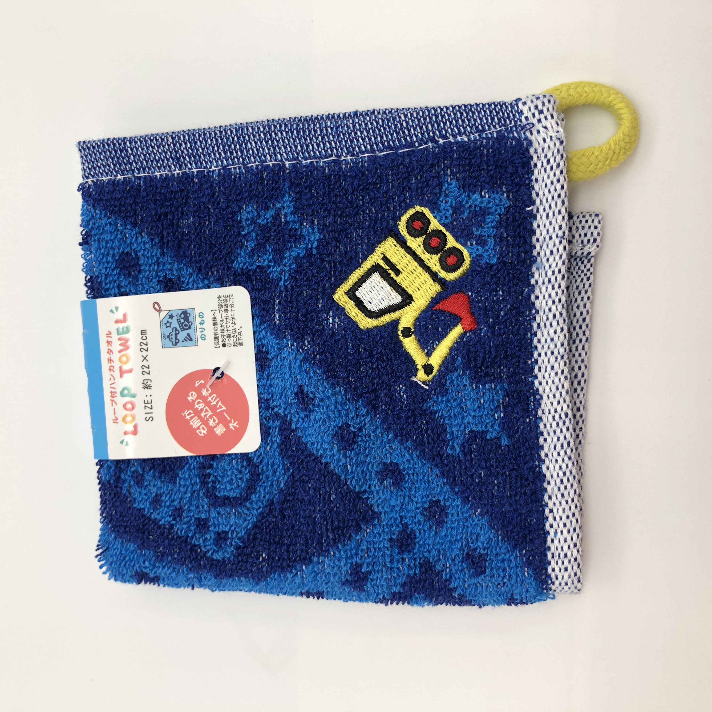 衣料 ハンカチ タオル ループ付ハンカチタオル のりもの A柄 100均商品で経費削減 ぱちぱち通販