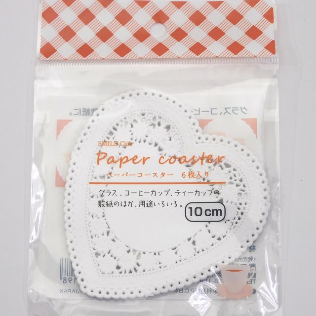 キッチン用品 ティー コーヒー ペーパーコースター 6枚 ハート 100均商品で経費削減 ぱちぱち通販 キッチン用品 ティー コーヒー ペーパーコースター 6枚 ハート 100均商品で経費削減 ぱちぱち通販