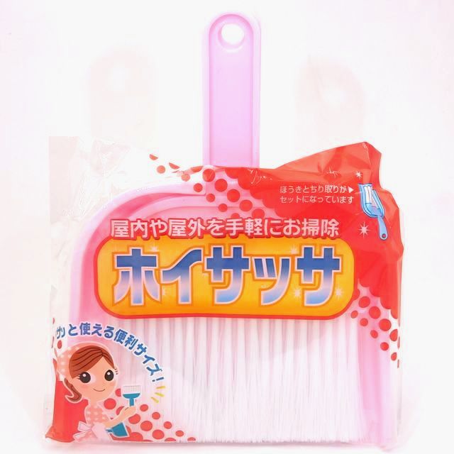 掃除用品 掃除道具 ちりとり付ブラシ ホイサッサ ピンク 100均商品で経費削減 ぱちぱち通販
