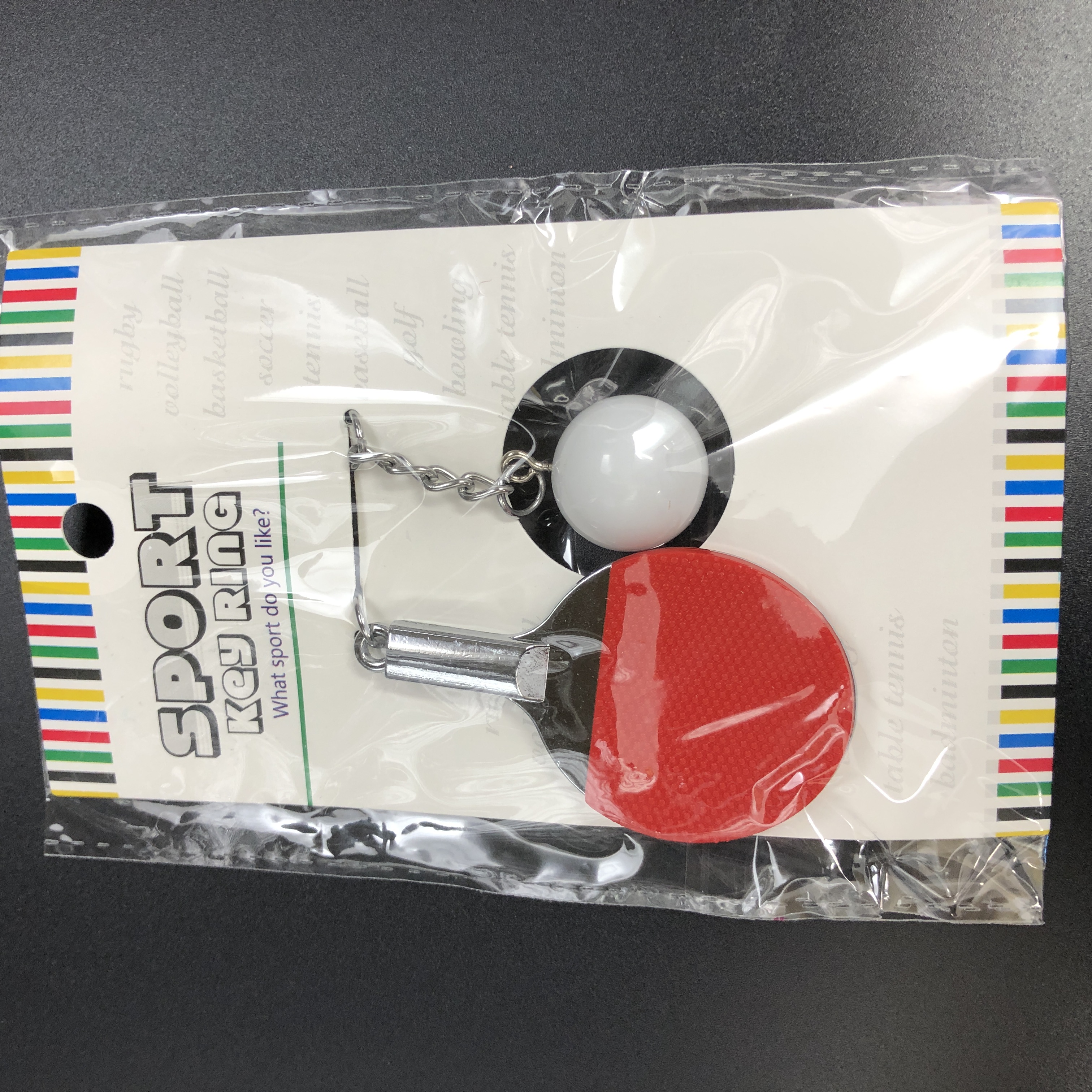 バッグ ポーチ キーホルダー キーホルダー スポーツキーホルダー 卓球テニス B 100均商品で経費削減 ぱちぱち通販