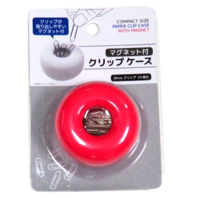 文具 事務用品 クリップ マグネット付クリップケース ピンク 100均商品で経費削減 ぱちぱち通販