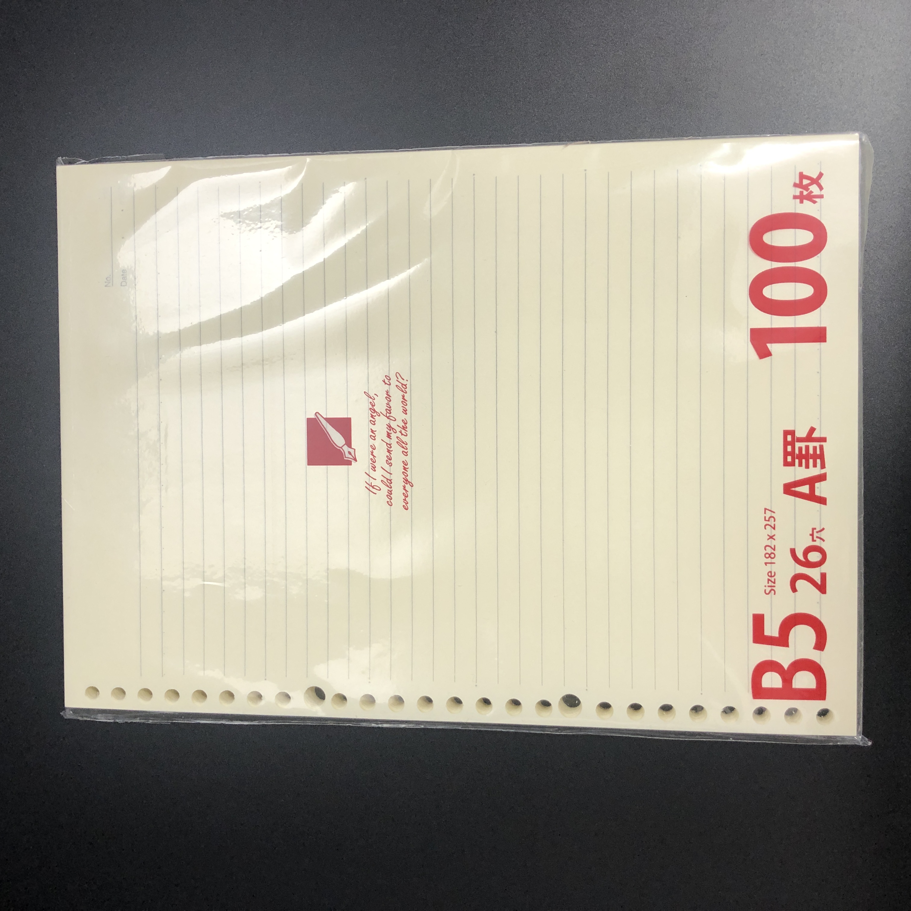 学校法人様向け コピー用紙 色紙 紙 ｂ５ルーズリーフ ａ罫 １００枚 100均商品で経費削減 ぱちぱち通販