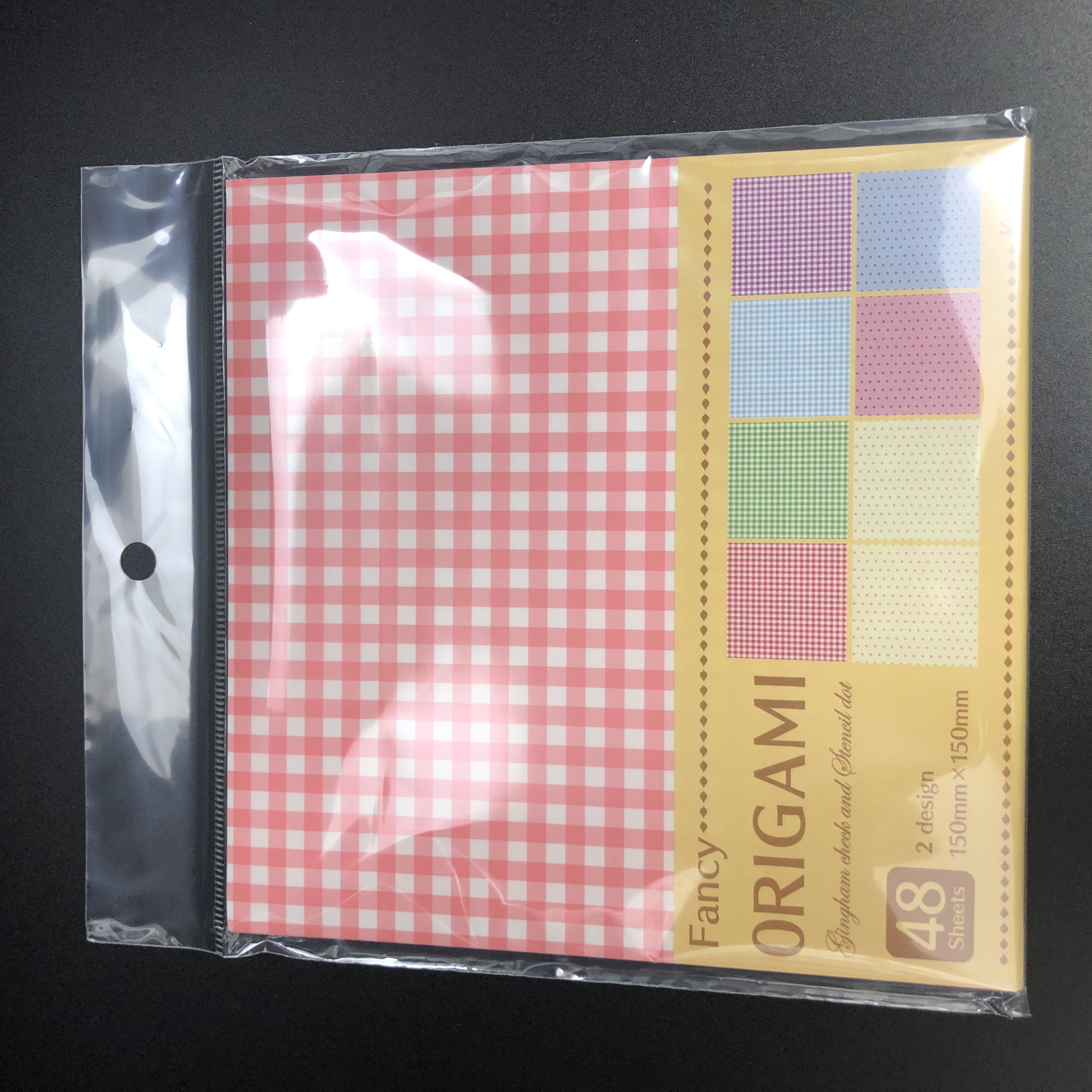 文具 学童文具 おりがみ 紙テープ ファンシーおりがみ ギンガムとドット 100均商品で経費削減 ぱちぱち通販