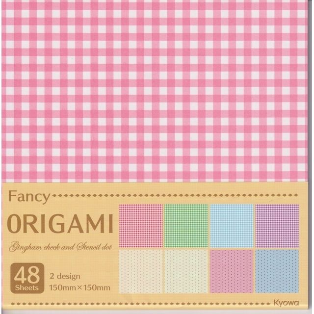 文具 学童文具 おりがみ 紙テープ ファンシーおりがみ ギンガムとドット 100均商品で経費削減 ぱちぱち通販