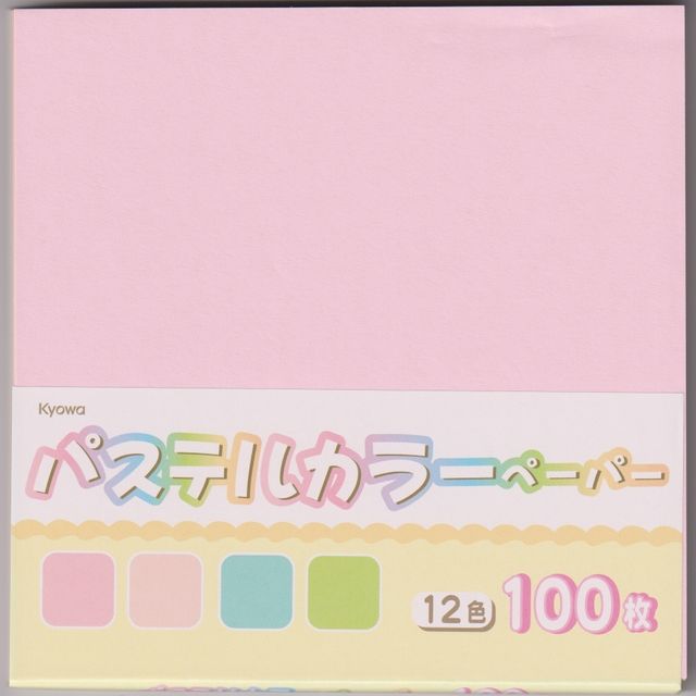 文具 おりがみ 紙テープ パステルカラーペーパー １００枚 100均商品で経費削減 ぱちぱち通販