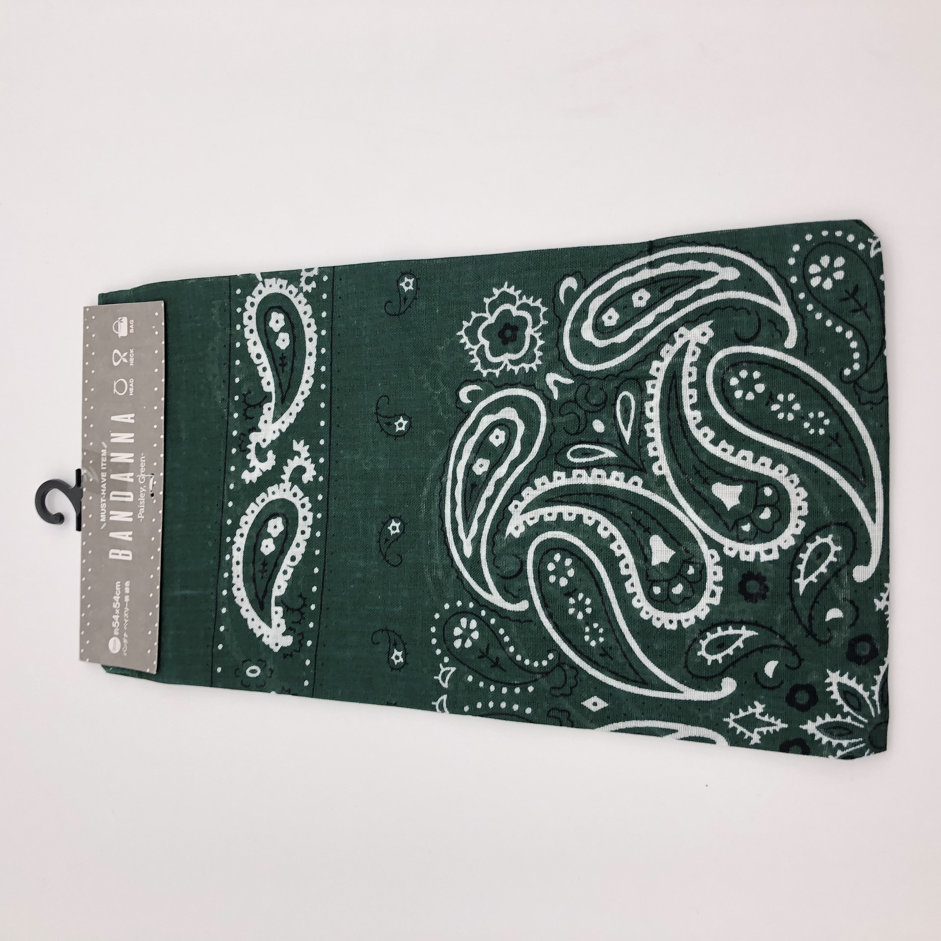 衣料 帽子 アイマスク バンダナ その他衣料 バンダナ ペイズリー 緑 100均商品で経費削減 ぱちぱち通販
