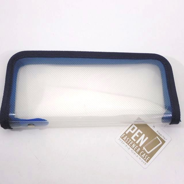 文具 キャップ ペンケース ファスナーケースペンベーシック ネイビー 100均商品で経費削減 ぱちぱち通販
