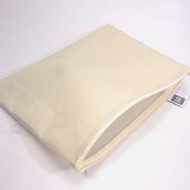 バッグ ポーチ キーホルダー ポーチ ｗファスナーポーチ ｂ５ アイボリー 100均商品で経費削減 ぱちぱち通販