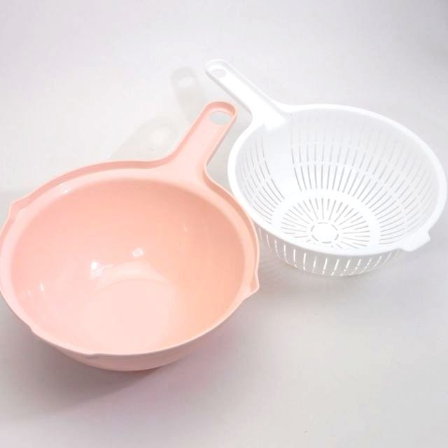 キッチン用品 桶 ざる ボウル 水切りザル ボウルセット ピンク 100均商品で経費削減 ぱちぱち通販