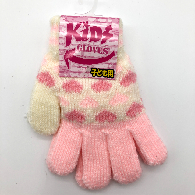 あったか い特集 子供向け 子供 ハート柄手袋 ピンク 100均商品で経費削減 ぱちぱち通販