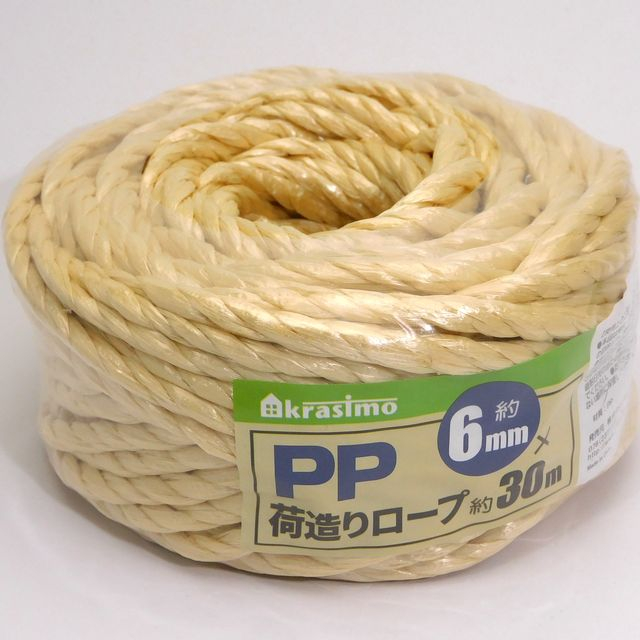 工具 資材 消耗資材 ppロープ 6mm 30m ベージュ 100均商品で経費削減 ぱちぱち通販 工具 資材 消耗資材 ppロープ 6mm 30m ベージュ 100均商品で経費削減 ぱちぱち通販