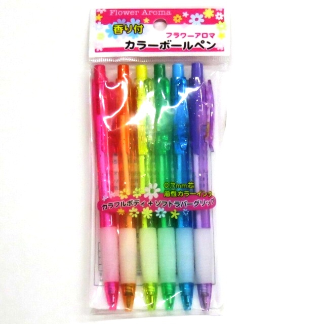 文具 ボールペン 香り付カラーボールペン 6p 100均商品で経費削減 ぱちぱち通販 文具 ボールペン 香り付カラーボールペン 6p 100均商品で経費削減 ぱちぱち通販
